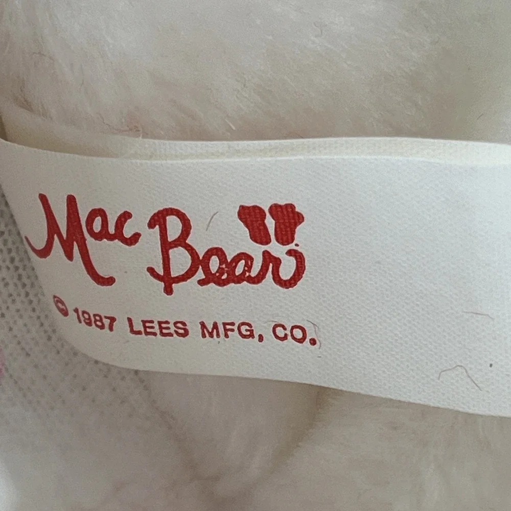 Vintage‎ Mac Bear 3D Plush Teddy Bear Christmas Stocking Plaid Ears Paws 23
